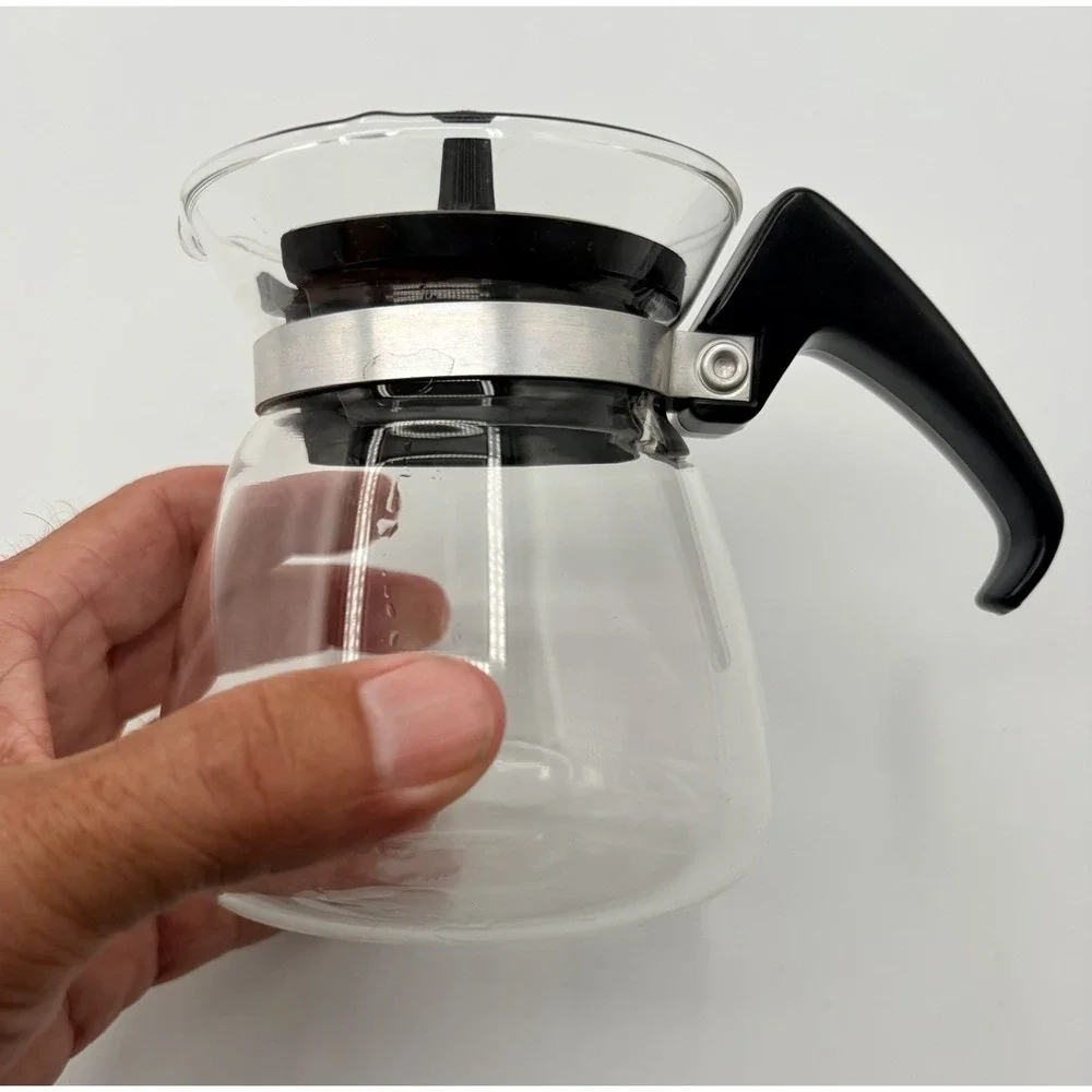 Vintage Pyrex Corning Small Single Serve Glass Coffee Carafe/Coffee Pot With Lid
